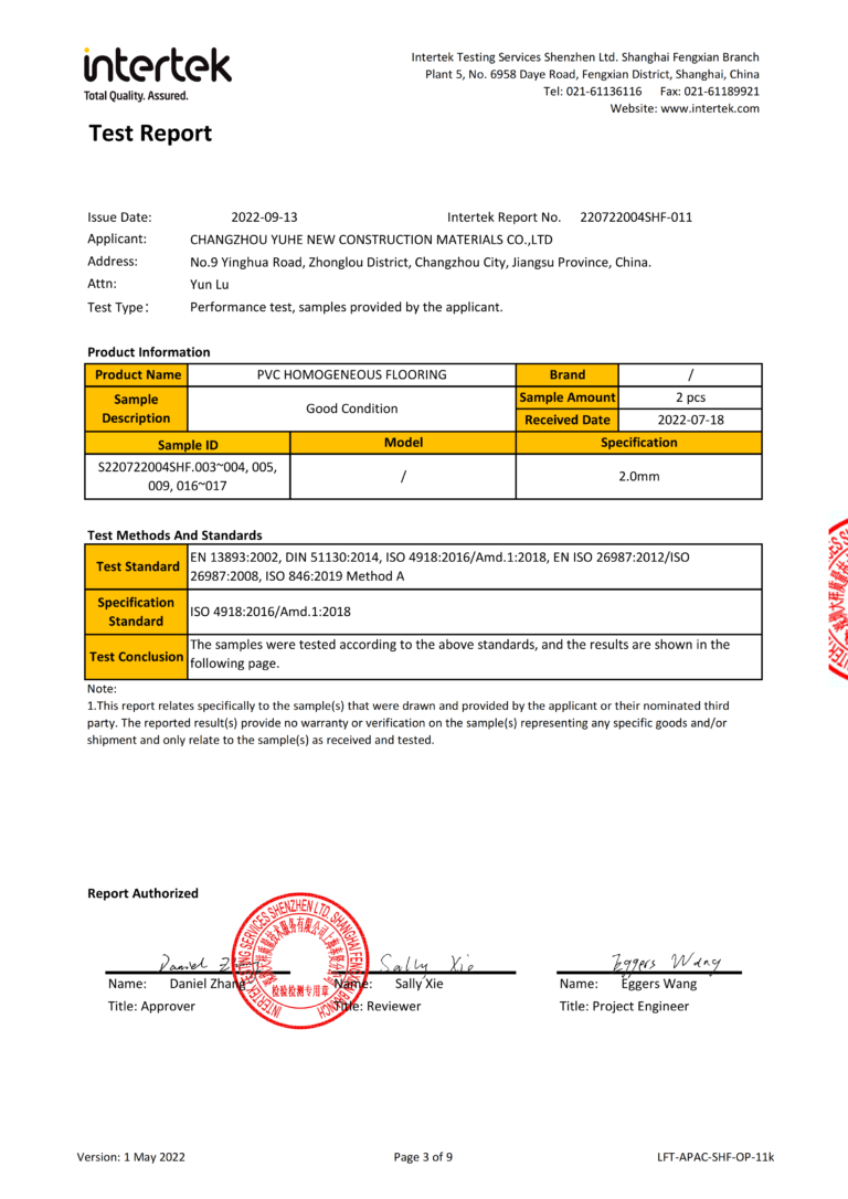 5 Tests Including Dynamic Coefficient of Friction - Slip Resistance- Castor Chair Test- Resistance to Staining- Fungi Resistance Test(1)_03