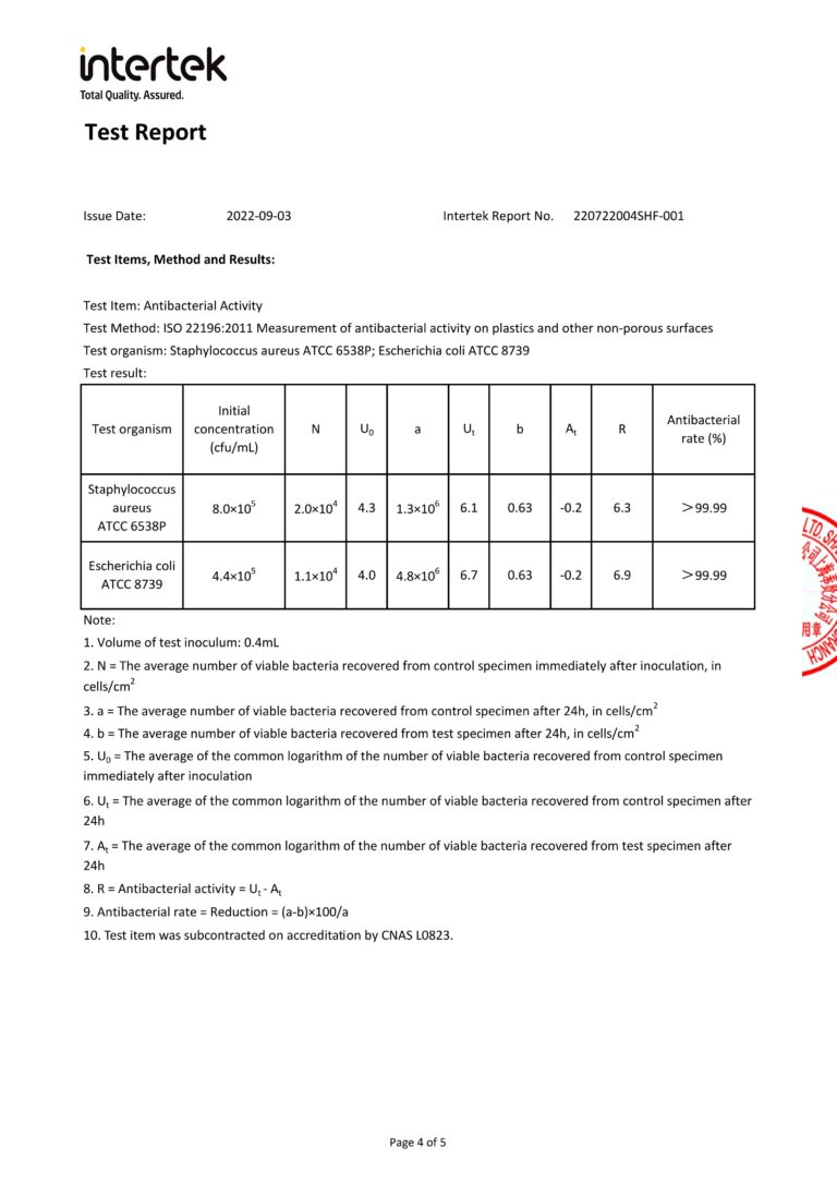 Intertek Antibacterial Certificate of vinyl homogeneous sheets_04